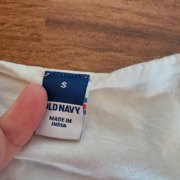 Old Navy Size Small White Eyelet Knee Length Dress - Picture 4 of 7